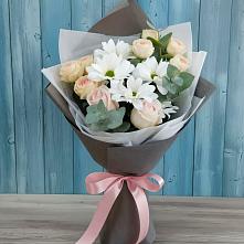 Букет цветов из:  Хризантемы и Розы #REPLACE_PRED# Мартюше