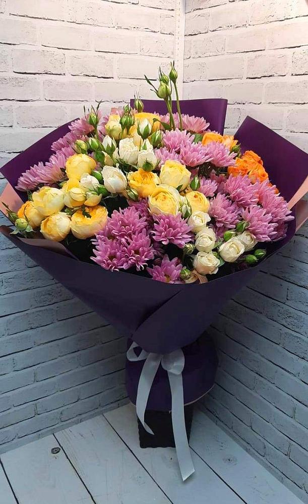 Букет цветов из: Хризантемы и Розы в Мартюше