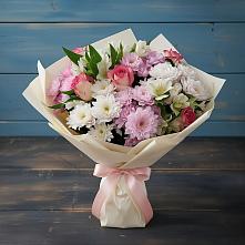 Букет цветов из:  Хризантемы, Альстромерии и Розы в Мартюше