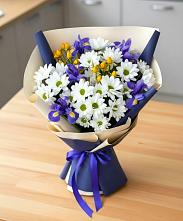 Букет цветов из:  Розы, Ирисы и Хризантемы #REPLACE_PRED# Мартюше