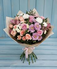 Букет цветов из:  Хризантемы, Розы и Альстромерии в Мартюше