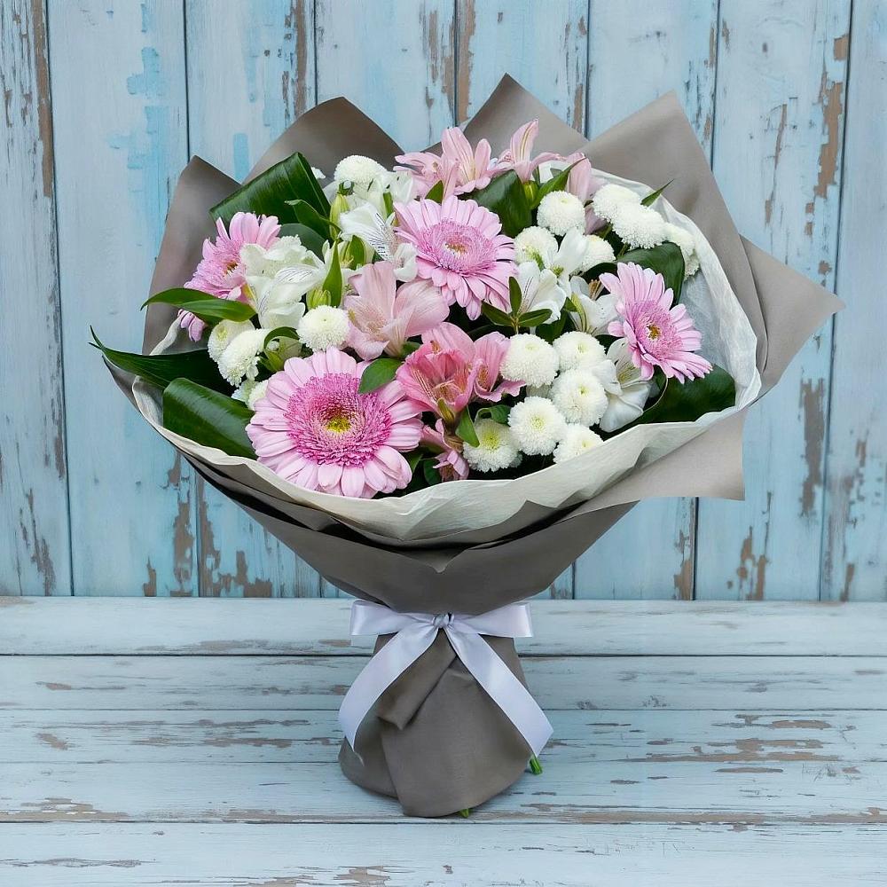 Букет цветов из: Герберы, Альстромерии и Хризантемы в Мартюше