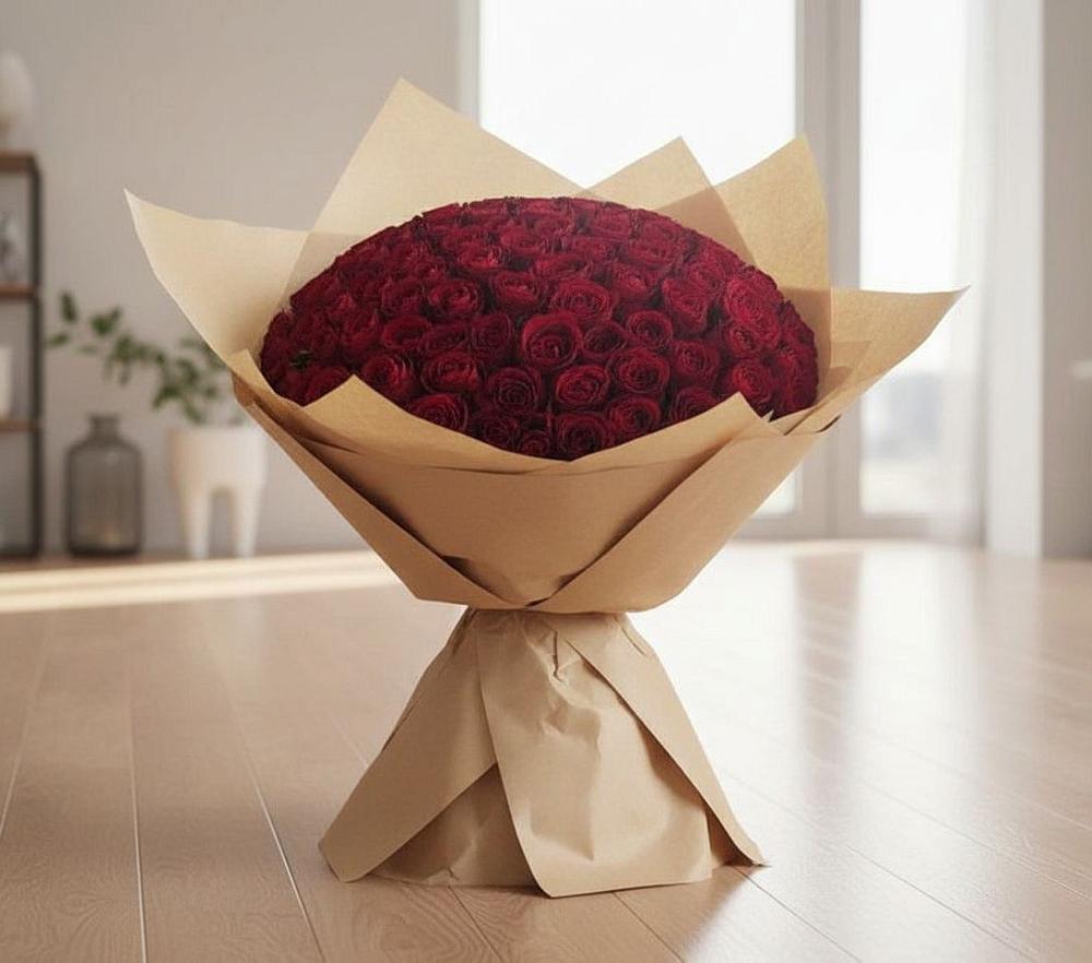 Букет 101 Красная роза в Мартюше