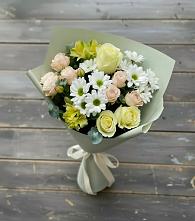 Букет цветов из:  Альстромерии, Розы и Хризантемы в Мартюше